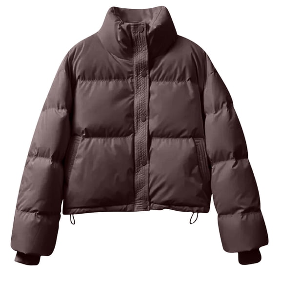 UYISJ Winter Hooded Coat for Women Warm Fleece Lined Long Quilted Puffer Jacket Sherpa Lined Hooded Outerwear with Pockets Coffee L