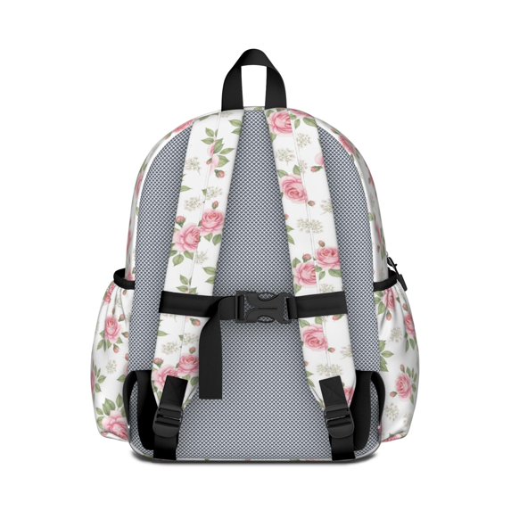 Pioneer Flower Floral Print Pattern Cute School Backpack with Padded Back and Adjustable Shoulder Straps 13.4"x11"x4.7"