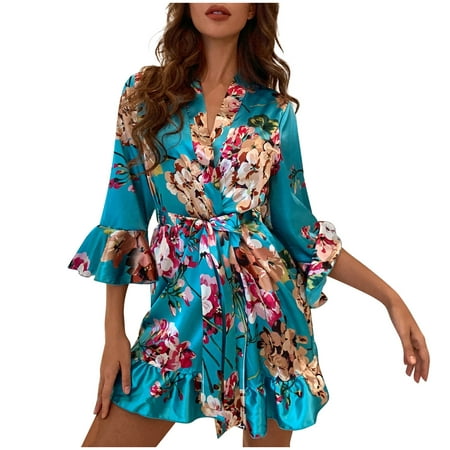 

Knosfe Women Cami Shorts Set Pjs Loungewear Silk Sleepwear Pj Sets Two-piece Floral Pajamas Set XXL