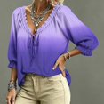 thumbnail image 5 of Women Blouses V Neck T Shirts Boho Tops V Neck Casual Vacation Clothes Beach Vacation Clothes, 5 of 5