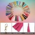 thumbnail image 4 of 8pcs Borlas de Cuero PU, 6" Borla de Llavero Charm con Anillos para Hacer Joyería (Rosa Claro), 4 of 6