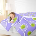 thumbnail image 4 of Manfei Sport Themd Queen Bedding,Ball Games Bedding Comforter Set Queen For Girls,Purple Mixed Shade,Reversible,7pcs, 4 of 8