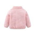 thumbnail image 4 of DJDLJWCJ Toddler Girls Fleece Lined Jacket Winter Warm Zip Up Jacket Cute Solid Color Thicken Long Sleeve Coat Pink Size 3T, 4 of 9