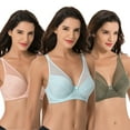 thumbnail image 6 of Curve Muse Women's Plus Size Minimizer Unlined Underwire Full Coverage Bra-3PK-GREEN,PINK,LT BLUE-48C, 6 of 7