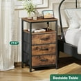 thumbnail image 6 of Nightstands Set of 2, 27.6 Inch End Tables with Charging Station, Fabric Drawers, Bedside Tables with USB Port and Outlet, Night Stands for Bedroom,11.8"D x 15.7"W x 27.6"H (3 Drawers), 6 of 11