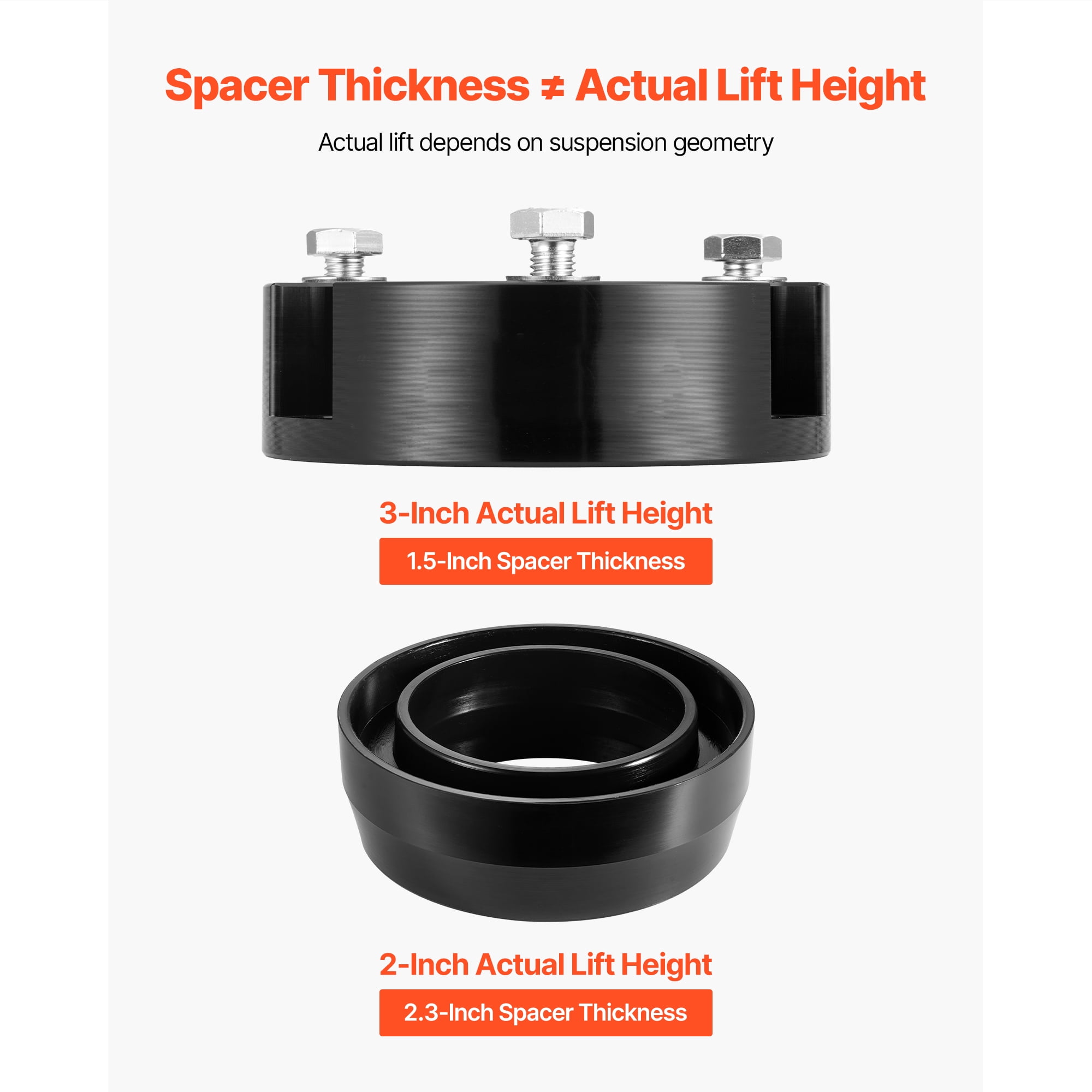 KFFKFF 3-Inch Front and 2-Inch Rear Suspension Leveling Kit for 2003-2022 Toyota 4Runner 2WD/4WD and 2007-2015 Toyota FJ Cruiser 2WD/4WD, Includes Strut and Coil Spring Spacers for Enhanced Chassis