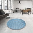 thumbnail image 3 of Ahgly Tapis d'Intérieur Rond Contemporain Bleu Denim Abstrait, 8 Pieds Rond, 3 of 6