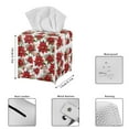 thumbnail image 3 of Psesaysky Waterproof Tissue Box Cover Square with Poinsettia Flower, PU Leather Tissue Box Holders ,Facial Paper Organizer Dispenser for Bathroom, Car, Office, 5.1"X5.1"X5.5", 3 of 7