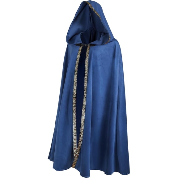VZQI Unisex Medieval Hooded Cloak, Renaissance Halloween Costume Cape for Adults, Cosplay, Weddings & Renaissance Faire