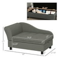 thumbnail image 3 of E-Western Pet Sofa for Small & Medium Dogs, Elevated Couch with Hidden Storage, Soft Tufted Cushion, Gray, 3 of 7