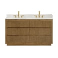 thumbnail image 2 of Navan 60"  Wood Vanity in Weathered Brown with Engineered Stone Top No Mirror, 2 of 16