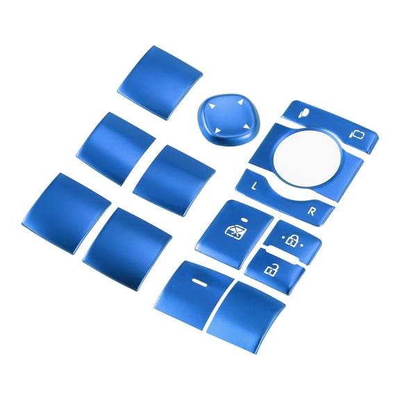 14 Pcs Window Button Switch Button Cover Trim for Toyota RAV4 2019-2022 Aluminum Alloy Blue