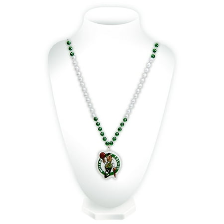 Boston Celtics Mardi Gras Beads with Medallion