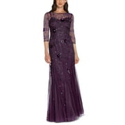 Adrianna Papell Women's Embellished Gown Purple Size 12