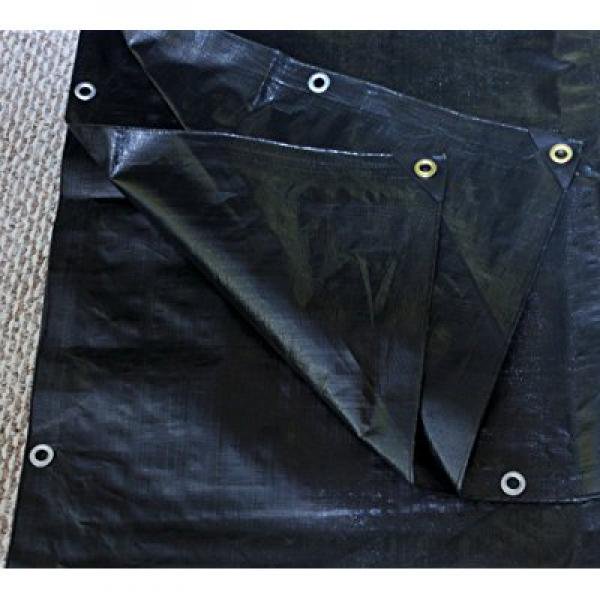 Harpster Tarps 8 Ft. X 10 Ft. Heavy Duty 6 Oz. BLACK Poly Tarp 1112 Mil Thick