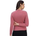 thumbnail image 2 of Cavardi Casual Women's Round Neck Ribbed Top – Dark Pink | Free Size, 2 of 2