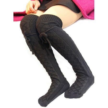 

Shakub Womens Cable Knitted Leg Warmer Over Knee Stockings Thigh High Winter Soft Long Socks