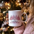 thumbnail image 4 of Merry Christmas Cute Pink Coffee Mugs, Christmas Tree Winter Ceramic Coffee Mug, Christmas Holiday Drinking Party Mugs for Coffee Tea Hot Coco Lattes, 11oz Ceramic Cup White, 4 of 6