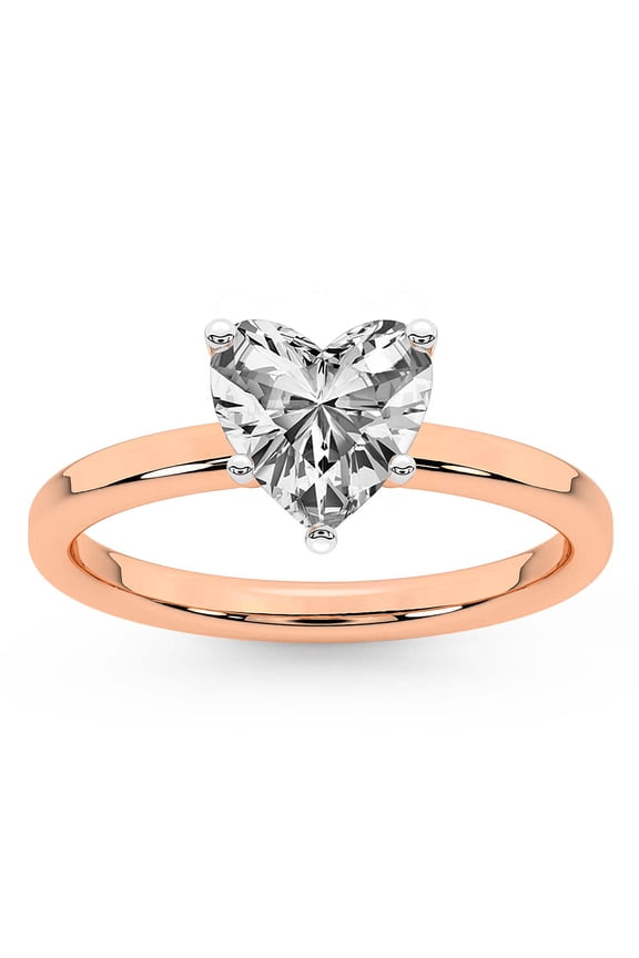 IGI Certified 2 Carat Heart Shape Lab Grown Diamond Engagement Ring | 14K Rose Gold | Solitaire Diamond Ring | FG-VS2-VS2 Quality Friendly Diamonds