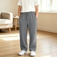 thumbnail image 5 of CONROSES Kids Boys Casual Pants Wide Leg Baggy Pant for Child Solid Elastic Waist Cozy Fall Winter Jogger Trousers with Pockets, 5 of 8