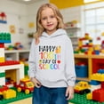 thumbnail image 4 of IWRICH Happy 100th Days of School Hoodies for Boys Girls Long Sleeve Lined Hooded Sweatshirts Cute Tops,Size 2-14 Years White 110, 4 of 7