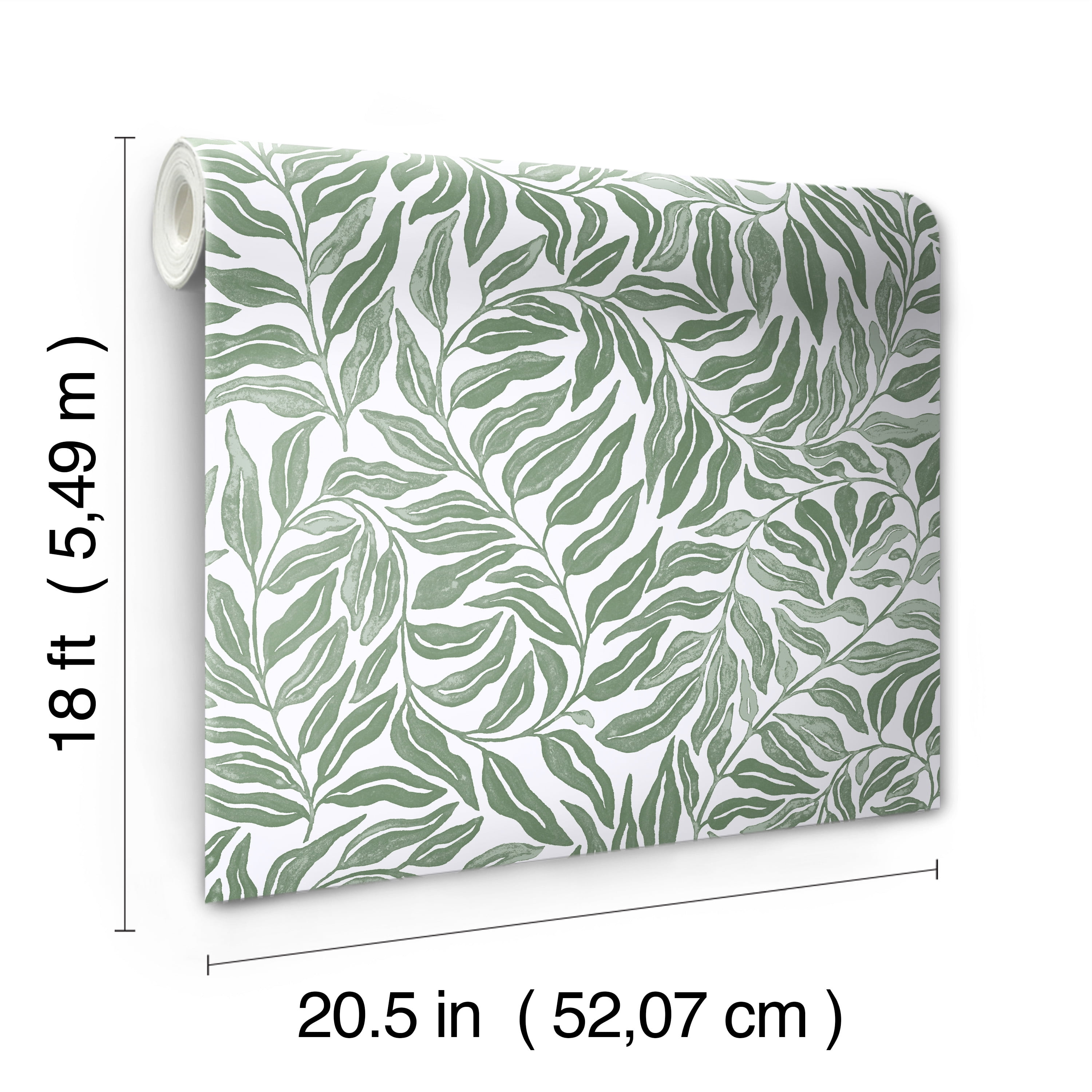 Better Homes & Gardens Green Vierra Vine Peel and Stick Wallpaper 30.75 Sq. ft