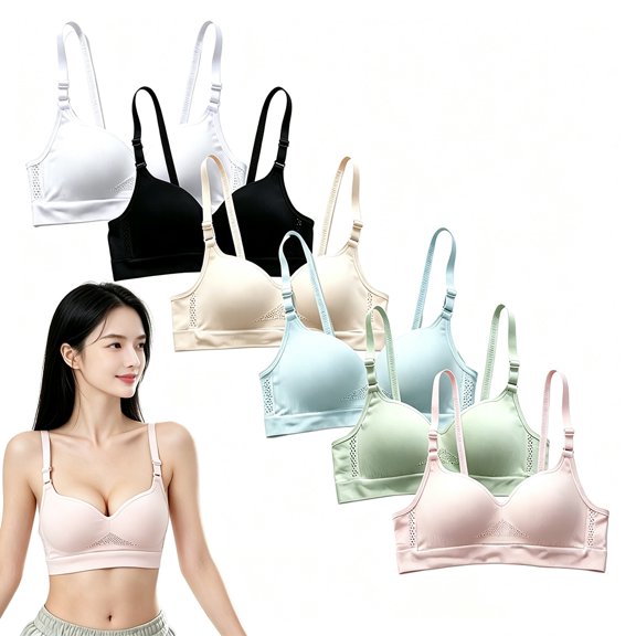 Lightweight Cotton Training Bra Teen Girls Sports Bras Adjustable Straps Breathable Underwear Ages 10-16