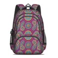 thumbnail image 2 of Paisley and Floral Purple Pattern Cute School Backpack Bag with Padded Back and Adjustable Shoulder Straps 16.9 X 12.6 X 5.9 Inches, 2 of 5