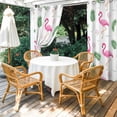 thumbnail image 2 of Pink Flamingos Outdoor Curtains for Patio Waterproof,Windproof Privacy Curtains with Weighted Bottom,Summer Green Tropical Palm Leaves Outside Drapes for Picnic Garage Backyard Cabana 54"x95" 2 Panel, 2 of 8