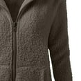 thumbnail image 3 of Sherpa Sweatshirts for Women Long Sleeve Zip Up Hoodies Casual Winter Fleece Jacket with Pockets Olive Green M, 3 of 5