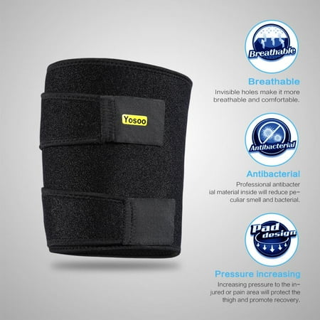 - Zerone Adjustable Thigh Wrap Neoprene Thigh Compression Wrap Strap Protector Brace Sleeve Fits both Left and Right Leg for Men and Women