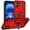 Red, variant on TJS for iPhone 17 Phone Case, Impact Resistant Hybrid Metal Ring Magnetic Support Kickstand Cover (Blue)