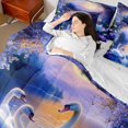 thumbnail image 4 of Castle Fairy 7-Piece Queen Size Bedding Set - Swan Floral Lotus Valentine's Day Design, 4 of 8