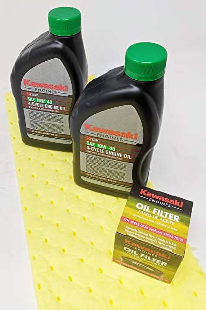 Kawasaki Genuine 49065-0724 Oil Change Kit w/Yellow Oil pad and 10W-40 Oil
