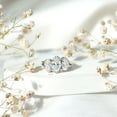 thumbnail image 4 of Rosec Jewels Lab Grown Diamond 3 Stone Engagement Ring - Oval Diamond Ring for Women - EF-VS Grade Certified - With Jewelry Box, 925 Sterling Silver, US 13.00, 4 of 9