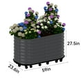 thumbnail image 3 of Garvee Self-Watering Wheeled Metal Garden Bed – Mobile Raised Planter Box with Water, Galvanized Steel Indoor/Outdoor Rolling Grow Station for Herbs, Veggies & Decor （59 in x23.6 in x27.5,Gray, 3 of 7