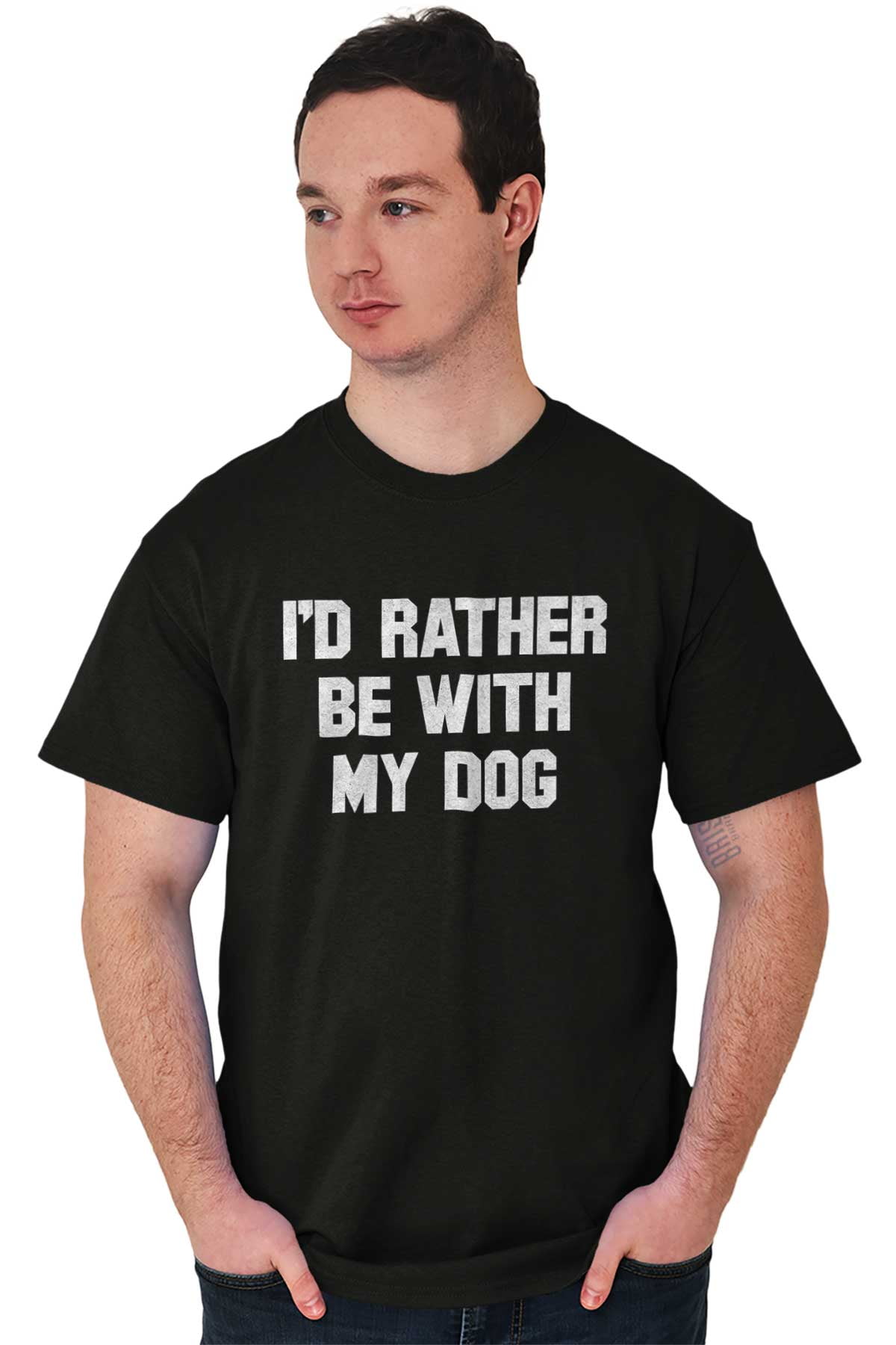Dogs Short Sleeve TShirt Tees Tshirts Id Rather Be With My Dog Mans Best Friend