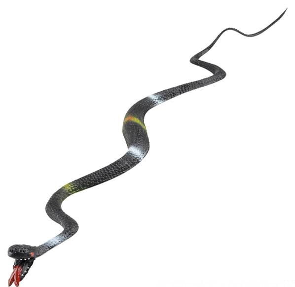 24 BLACK HUGE RUBBER SNAKES 24" REALISTIC FAKE SNAKE HISSING TONGUE