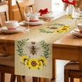 thumbnail image 5 of Sunflowers Table Runner 72 Inches, Farmhouse Bees Spring Summer Watercolor Floral Leaf Bed Runner Dresser Scarves Tabletop for Indoor Outdoor Parties/Ceremony/Banquet, 13" x 72", 5 of 8
