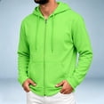 thumbnail image 6 of cfhntfmh Mens Zip up Sweatshirt Casual Drawstring Long Sleeve Hooded Jackets with Pockets Fall Trendy Clothing (Green,X-Large), 6 of 7