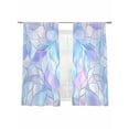 thumbnail image 6 of Stained Glass Sheer Curtains for Living Room Bedroom Blue Purple Floral Geometric Sheer Curtains 72 Inch Long 2 Panels Set Light Filtering Curtain Window Treatments Drapes for Dining Room, 6 of 6