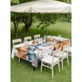 thumbnail image 3 of Outdoor Tablecloth with Umbrella Hole and Zipper, Orange Blue Grey Fall Rectangle Table Cloth 60x120 Inch Waterproof Tablecloth, Thanksgiving Pumpkins Botanical Picnic Table Cover for Patio Camping, 3 of 7