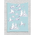 thumbnail image 1 of Blue Sky Tapestry, Continuous Sketch Style Clouds Cloudy Sky Fluffy Drawing Illustration, Wall Hanging for Bedroom Living Room Dorm Decor, 60W X 80L Inches, Pale Cadet Blue White, by Ambesonne, 1 of 2