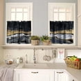 thumbnail image 2 of Black Gold Marble Valances Set for Kitchen, Black Gold Abstract Marble Texture Modern Luxury Home Decor Rod Pocket Window Drapes for Living Room Dining Room Office 52x18 Inch + 27x36 Inch X 2, 2 of 5