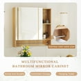 thumbnail image 3 of TesNus Wall Mounted Bathroom Mirror Cabinet with Storage Shelves and Towel Rack, Over Toilet Medicine Cabinet with Hidden and Open Compartments, MDF Organizer, 3 of 8