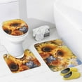 thumbnail image 4 of Sunflower 4 Piece Shower Curtain Sets, with Non-Slip Rugs, Toilet Lid Cover And Bath Mat, for Bathroom Decor Set, 4 of 8