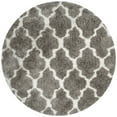 thumbnail image 4 of SAFAVIEH Barcelona Mira Geometric Shag Area Rug, Silver/Ivory, 5' x 5' Square, 4 of 10