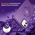 thumbnail image 2 of for iPhone 11 Case with Stand [ Grade Drop Tested][Compatible with Magnet] Ring Translucent Slim Hard Back Soft Edge, Purple, 2 of 14