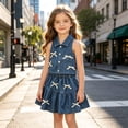 thumbnail image 2 of WERYOUNG Girls Summer Outfits Sleeveless Denim Vest And Skirt With Bow Neckline Western Style Two Piece Sets For Kids Comfortable Clothing Sets 2-3 Years, 2 of 7