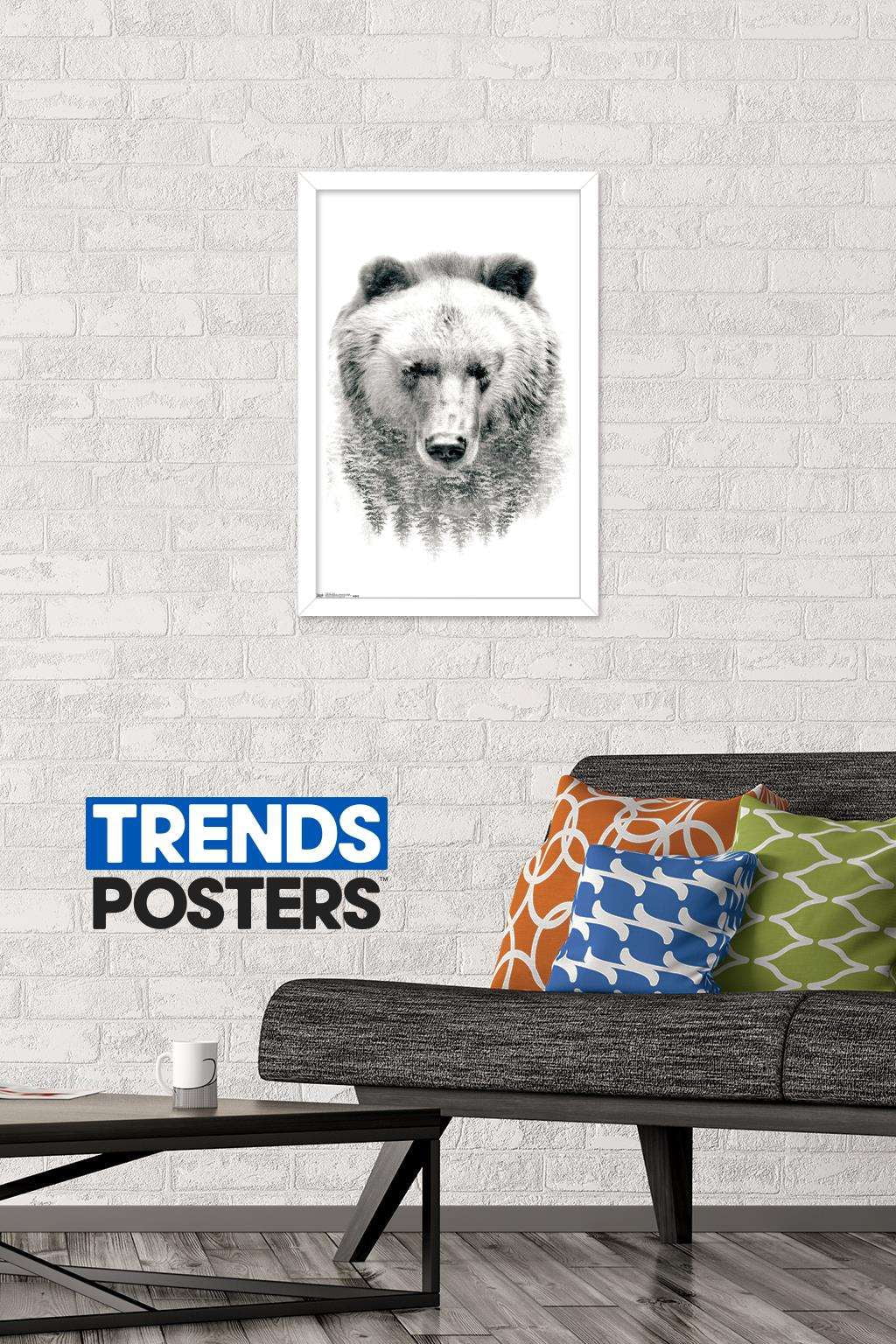 Bear - Trees Wall Poster, 14.725" x 22.375", Framed
